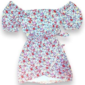B. Smart Juniors 11 Floral Tea Length Dress with Front Slip and Fully Lined